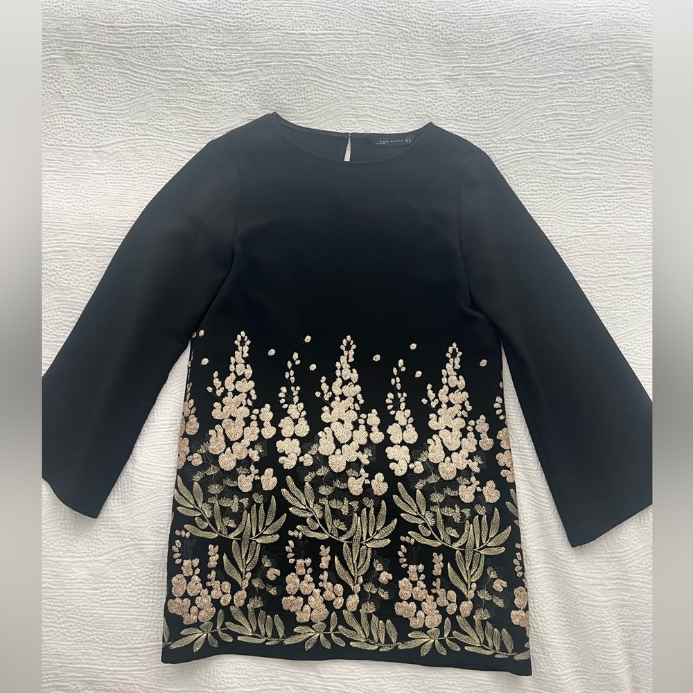 Zara Embroidered Shift Dress